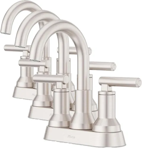 Vista 17 de Pfister Capistrano LF048CSOBG - Grifo para lavabo de baño, centro de 4 pulgadas, 2 asas, 3 agujeros, certificado NSF, acabado dorado cepillado