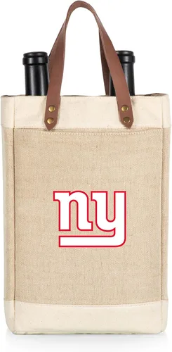 Vista 14 de PICNIC TIME NFL Pinot - Jute 2 Bottle Insulated Wine Bag - Wine Tote Bag - Wine Gift Bag, (Beige)