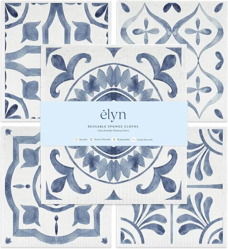 Vista 8 de ELYN Paños de cocina suecos, paños de esponja reutilizables y lavables, toallas de papel absorbentes para limpieza de cocina, platos, encimeras