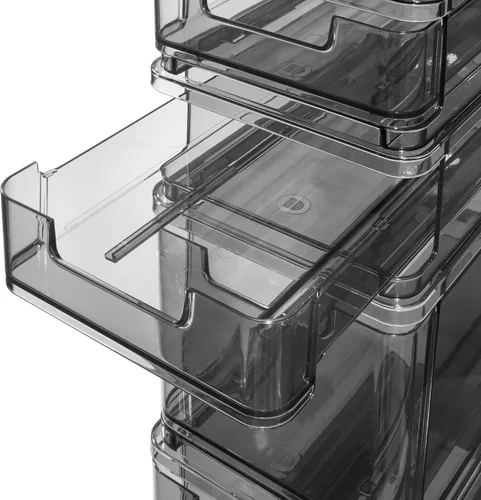 Vista 3 de iDesign The Sarah Tanno Collection - Carrito organizador pequeño de cosméticos apilable de 5 cajones, ahumado/negro