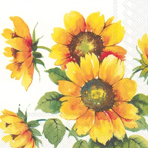 IHR Ideal Home Range - Servilletas desechables de 3 capas de papel para fiestas, 5 x 5 pulgadas, girasoles coloridos, 20 unidades