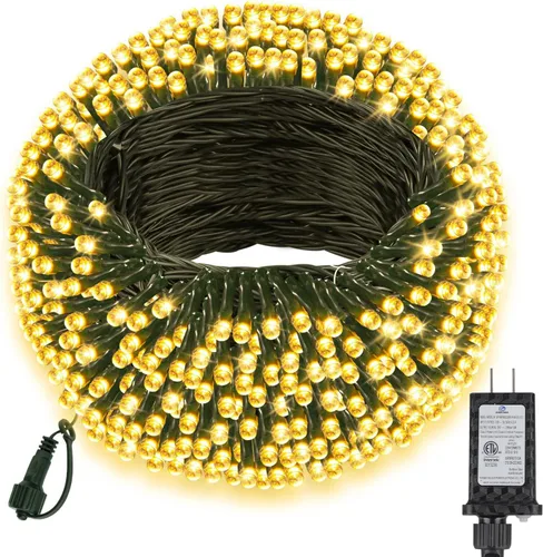 Vista 14 de Tira de 200 luces LED de Navidad de 66 pies con temporizador, cadena de luces parpadeantes con 8 modos intermitentes para interiores, dormitorio