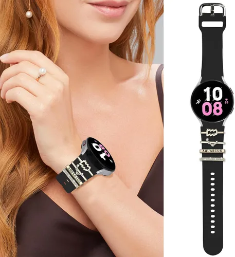 Vista 4 de Correa para Samsung Galaxy Watch Ultra y 7, 6, 5 y 4 con dijes de constelaciones, correa de silicona con dijes, accesorios para reloj 7/6/5