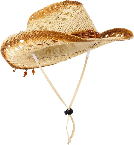 Vista 5 de Sombrero vaquero de paja con banda decorada, para disfraces de niños, de Simplicity