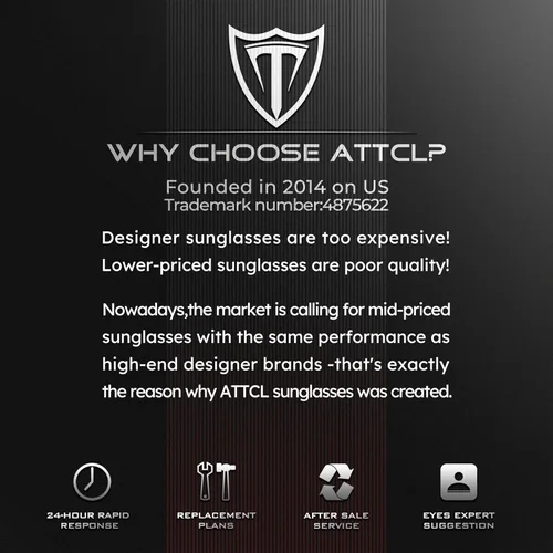 Vista 7 de ATTCL Gafas de sol polarizadas casuales para hombre, gafas de sol deportivas para conducir, protección UV, marco Al-Mg