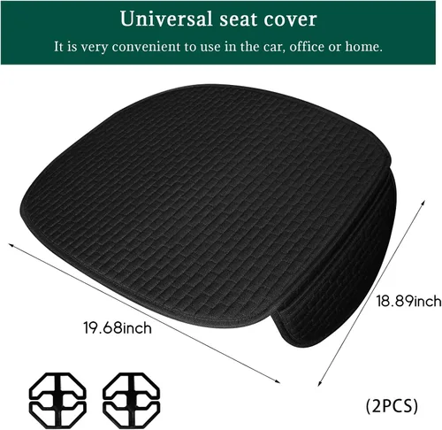 Vista 2 de Augeny 2 piezas de fundas para asientos delanteros de coche con almohadilla de cojín, protector antideslizante transpirable para asiento delantero