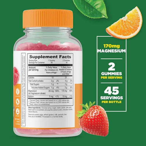 Vista 3 de Lifeable B Complex Kids + Magnesium Citrate Kids, paquete de gomitas – Gran sabor, suplemento vitamínico, sin gluten, sin OMG, gomita masticable