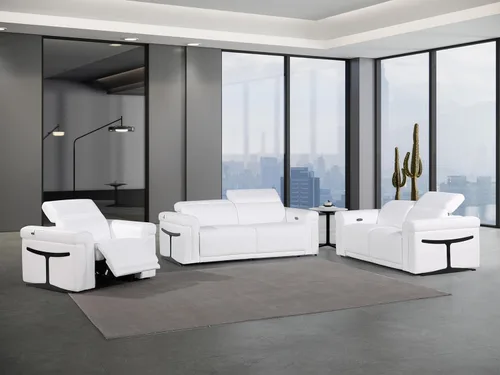 Vista 98 de Blackjack Furniture Mario - Silla eléctrica de cuero de grano superior con reposacabezas ajustables, cargadores USB para dispositivos, sofá