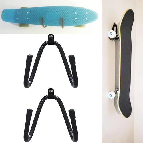 Pmsanzay Soporte de pared para monopatín, soporte para almacenamiento de pared, para guardar tu patineta, longboard y casco, fácil de instalar,