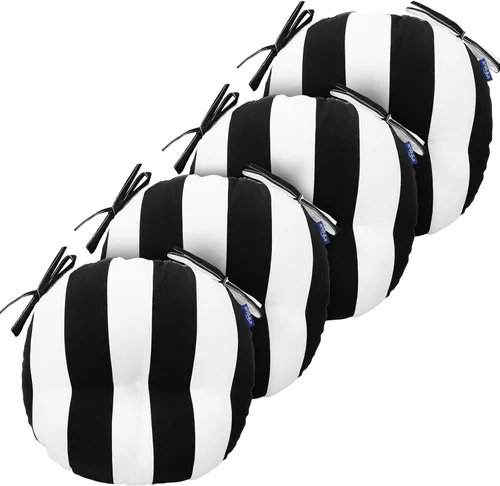 Vista 72 de Cojines de mimbre copetudos de 3 piezas para muebles de patio, cojines de mimbre para sillas de exterior con lazos, cojines de mimbre repelentes al