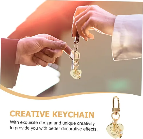 Vista 8 de GALPADA 4pcs Shell Keychain Metal Key Ring Summer Decor Heart Pendant Nautical Keychain Conch Key Rings Love