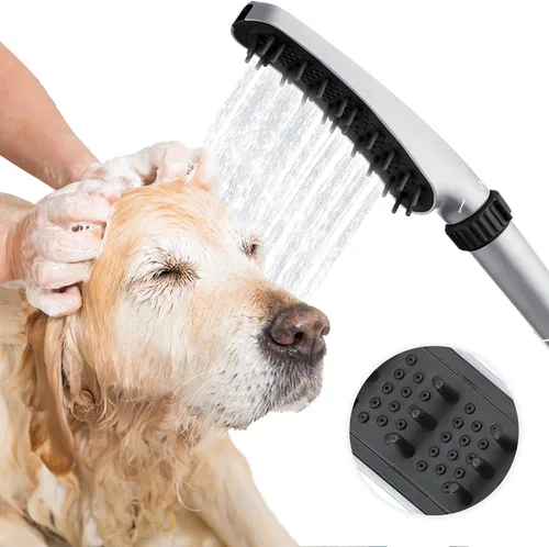 Pulverizador de ducha para mascotas, accesorio de ducha de perro, cabezal de ducha de 1.8 GPM y accesorios de baño, manguera de 118 pulgadas para