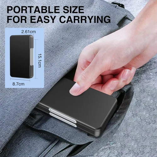 Vista 6 de HEIYING Soporte para tarjeta SD para tarjetas SD y TF, funda portátil SDXC SDHC compatible con 40 ranuras SDXC SDHC y 40 tarjetas TF