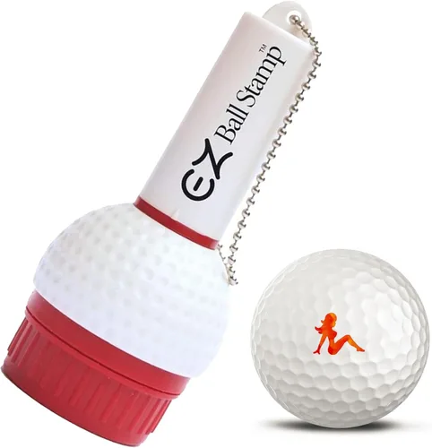Vista 10 de Sello de Bola de Golf/Sello - Marcador de Tinta de Secado Ultra Rápido y Sin Manchas para Personalizar Tu Bola (Toro Rojo)