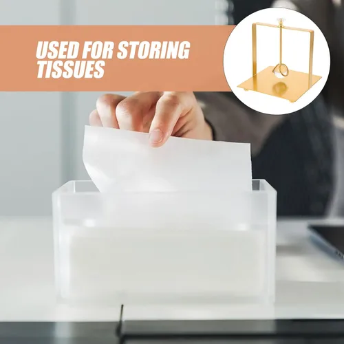 Vista 5 de Metal Napkin Holder Stand, Freestanding Tissue Organizer, Gold Square Paper Napkin Holder for Dining Table, Kitchen, Restaurant Use