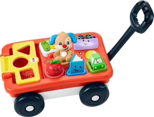 Fisher-Price - Laugh & Learn Pull & Play Learning, vagón de reir y aprender, de halar y jugar, Multicolor