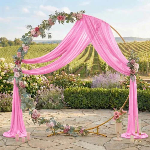 Vista 3 de MDS - Paquete de 1 panel (30 pulgadas de ancho x 40 pies de largo) para arco de boda, cortina de gasa transparente para boda, ceremonia, recepción