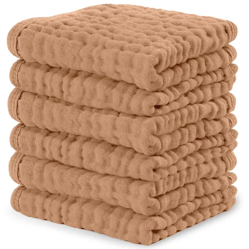 Vista 28 de Comfy Cubs - Paquete de 10 trapos de muselina para eructos, 20 x 10 pulgadas, grandes, de 6 capas, ultra absorbentes, 100 % algodón para babero