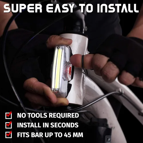 Vista 5 de Apace Illuma ZT3000 Luz delantera recargable USB para bicicleta con luz de 200 lúmenes para una visibilidad óptima en la bicicleta