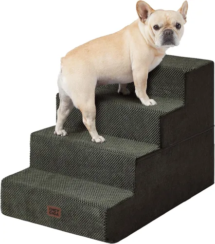 Vista 20 de EHEYCIGA Escaleras para perros pequeños de 16.5" de altura, escalones de 3 peldaños extra anchos para perros para sofá y silla, escalones para 2-Gris