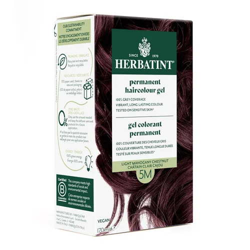 HERBATINT 5M - Tinte permanente para el cabello castaño caoba claro, 4 onzas