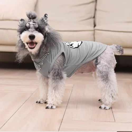 Vista 8 de CuteBone Paquete de 2 camisas para perros, ropa suave para mascotas, chaleco de verano transpirable para cachorros pequeños y ropa elástica