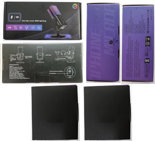 Vista 8 de Micrófono USB para juegos con equilibrio de chat de juego, micrófono de condensador RGB con cancelación de ruido, silencio rápido y monitoreo