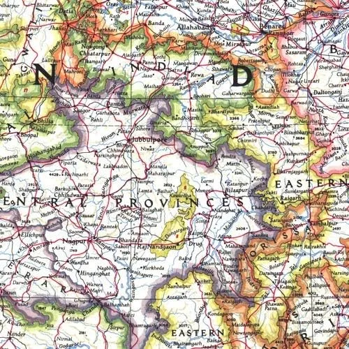 Vista 2 de National Geographic India and Birmania 1946 - Historic Wall Map Series - Lienzo enrollado (30.9 x 26.1in)