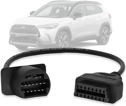 Vista 18 de Adaptador OBD2 para Mazda 17 Pin OBD1 a 16 Pin OBD2 Cable de diagnóstico, compatible con vehículos Mazda conector de 17 pines, funciona