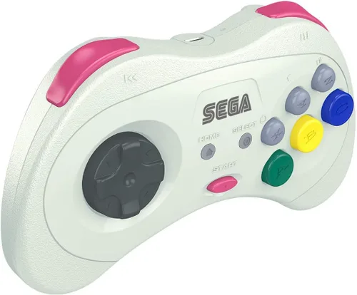 Vista 4 de Retro-Bit Official Sega Saturn 2.4 GHz Wireless Controller for Sega Saturn, Sega Genesis Mini, Switch, PS3, PC, Mac - Includes 2 Receivers & Storage