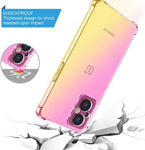 Vista 7 de Funda para OnePlus Nord N20 5G, OnePlus N20, funda transparente para teléfono con degradado, delgada, antiarañazos, flexible, funda protectora a