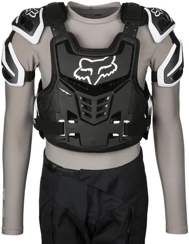 Vista 3 de Fox Racing Raptor Chaleco de Motocross para Bicicleta de Tierra CE Protector de Pecho, Negro/Blanco, Pequeño/Mediano