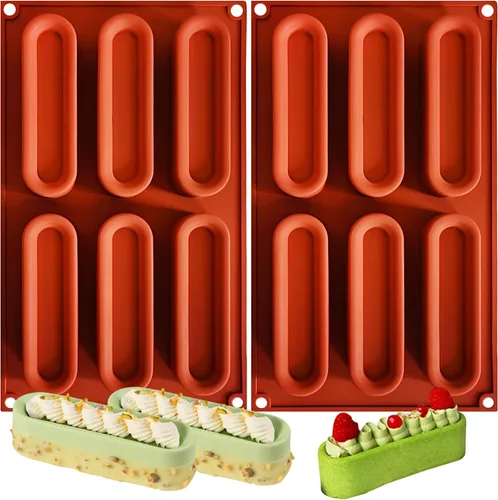 Molde de silicona para chocolate en forma de dedo con 6 cavidades tipo barra para chocolate, dulces, pan, 11.6 x 6.8 x 1.3 pulgadas