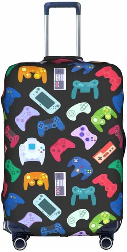 Teery-YY Funda de equipaje de viaje patrón de controlador de armas de videojuegos protector de maleta de equipaje para 18 a 32 pulgadas con