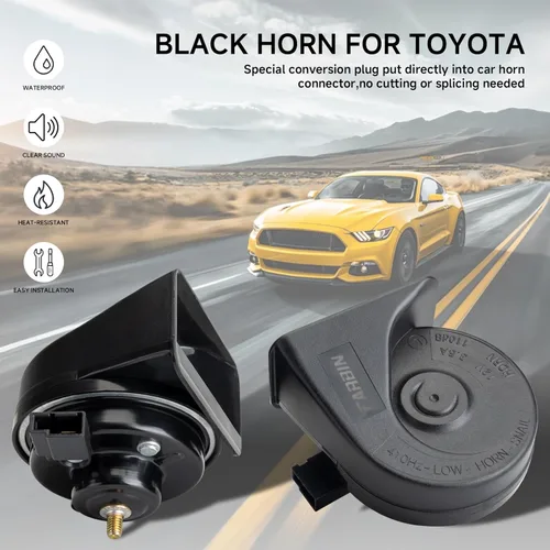 Vista 3 de FARBIN Interfaz especial bocina de auto compatible con Toyota 12V bocina de coche ruidosa de doble tono eléctrico bocinas de caracol impermeable