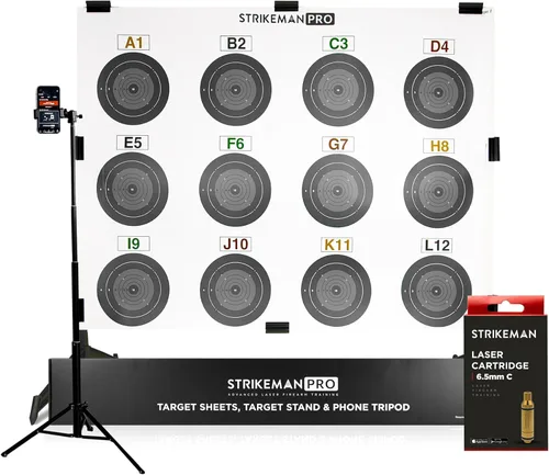 Strikeman Pro Advanced Dry-Fire Laser Training System – Target Shooting Practice for Pistols & Rifles – Kit with Access to Updated App (Subscription