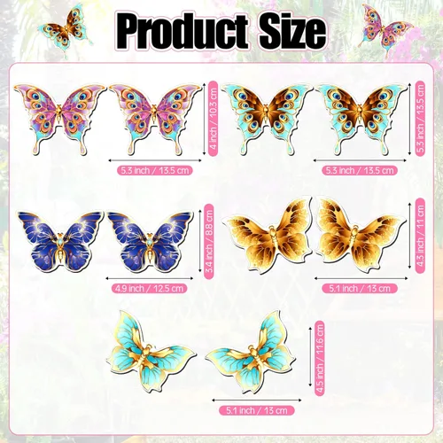 Vista 2 de Eaasty 10 imanes de mariposa para puerta, de doble cara, adhesivos magnéticos y flexibles para puerta, protector magnético y flexible, decorativo