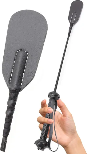 Vista 10 de Látigo para montar látigo de piel sintética para principiantes jugar negro 27