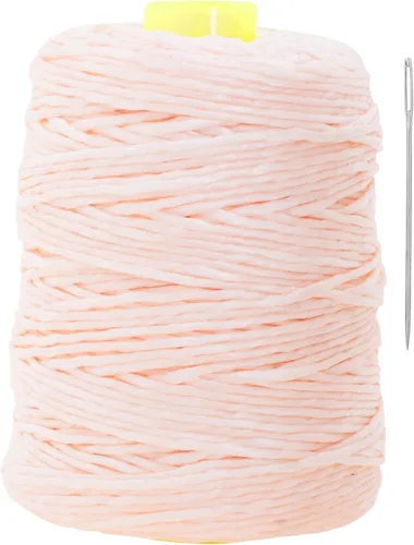 Vista 20 de Mandala Crafts Cordel de batido encerado blanco de 0.039 pulgadas con aguja, 164 yardas para cuerda de teñido anudado, amarre, atado, cordón