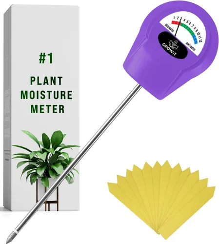 Vista 11 de GROWIT - Medidor de humedad para plantas, te indica con precisión cuándo regar tus plantas, 10.2 in, no necesita batería