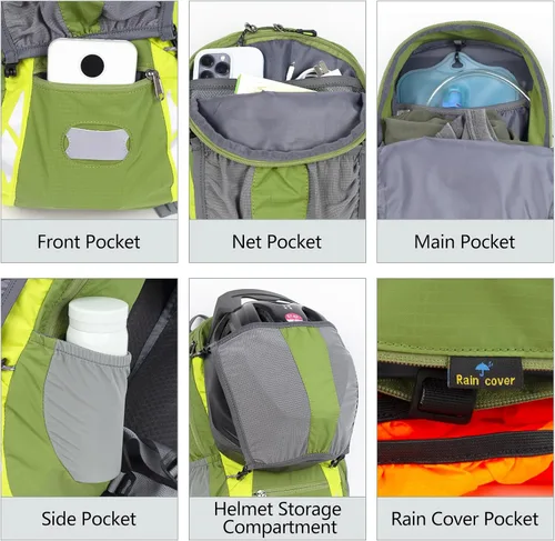 Vista 4 de Mochila pequeña para montar en bicicleta, Verde(Amy green), Mochilas de mochila