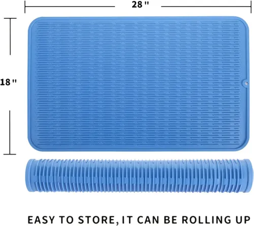 Vista 1036 de MicoYang Alfombrilla de Silicona para Secar Platos de Múltiples Usos, Fácil de Limpiar, Ecológica, Alfombrilla de Silicona Resistente al Calor