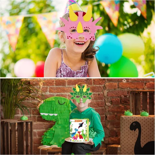 Vista 6 de Máscaras de fieltro para niños, máscaras de fiesta de cumpleaños, suministros de máscaras, máscaras de Halloween