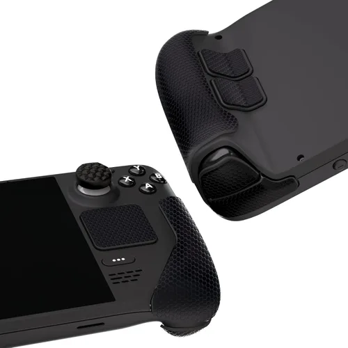 Vista 3 de PlayVital Professional Textured Soft Rubber Pads Handle Grips for Steam Deck LCD & OLED, Trackpads Skin Grip Enhancement Back Button Protective
