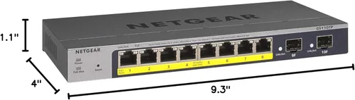 Vista 7 de NETGEAR Switch Inteligente Gigabit Ethernet PoE de 10 puertos (GS110TP) - Gestionado, con 8 x PoE+ @ 55W, 2 x 1G SFP, administración opcional