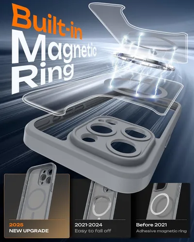 Vista 28 de TOCOL Funda para iPhone 11, compatible con Magsafe, protección completa de cámara, imanes integrados, protección contra caídas, funda translúcida