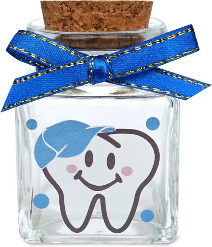 Caja de dientes de bebé, caja de hadas de dientes para dientes perdidos, soportes de dientes de vidrio para niños, caja de recuerdo de primeros