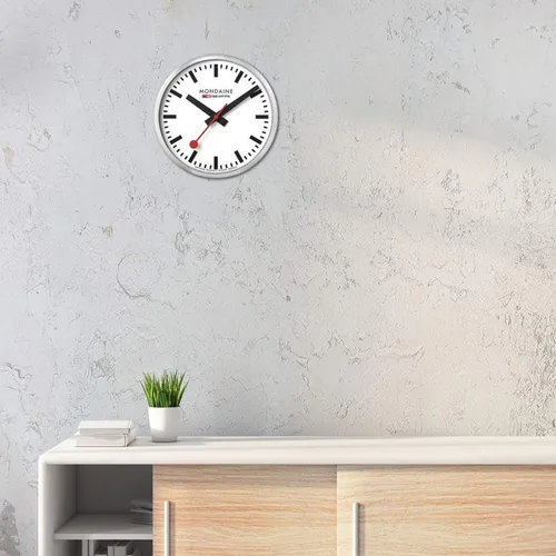 Vista 6 de Mondaine - Reloj de pared - A995.Clock.16SBB - Esfera blanca grande - Relojes de pared - Hecho en Suiza