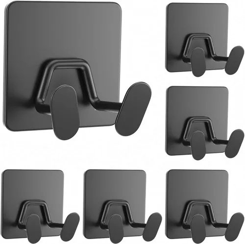 Vista 8 de Ganchos Adhesivos para Ducha para Interior - Extra Pegajosos de Acero Inoxidable, Soporte para Maquinilla de Afeitar, Accesorios de Ducha, Ganchos