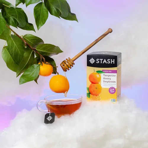 Vista 2 de Stash Tea Tangerine Honey Daydream Té Blanco - Con Cafeína, Verificado por el Proyecto No-OMG, Té Premium sin Ingredientes Artificiales, 18